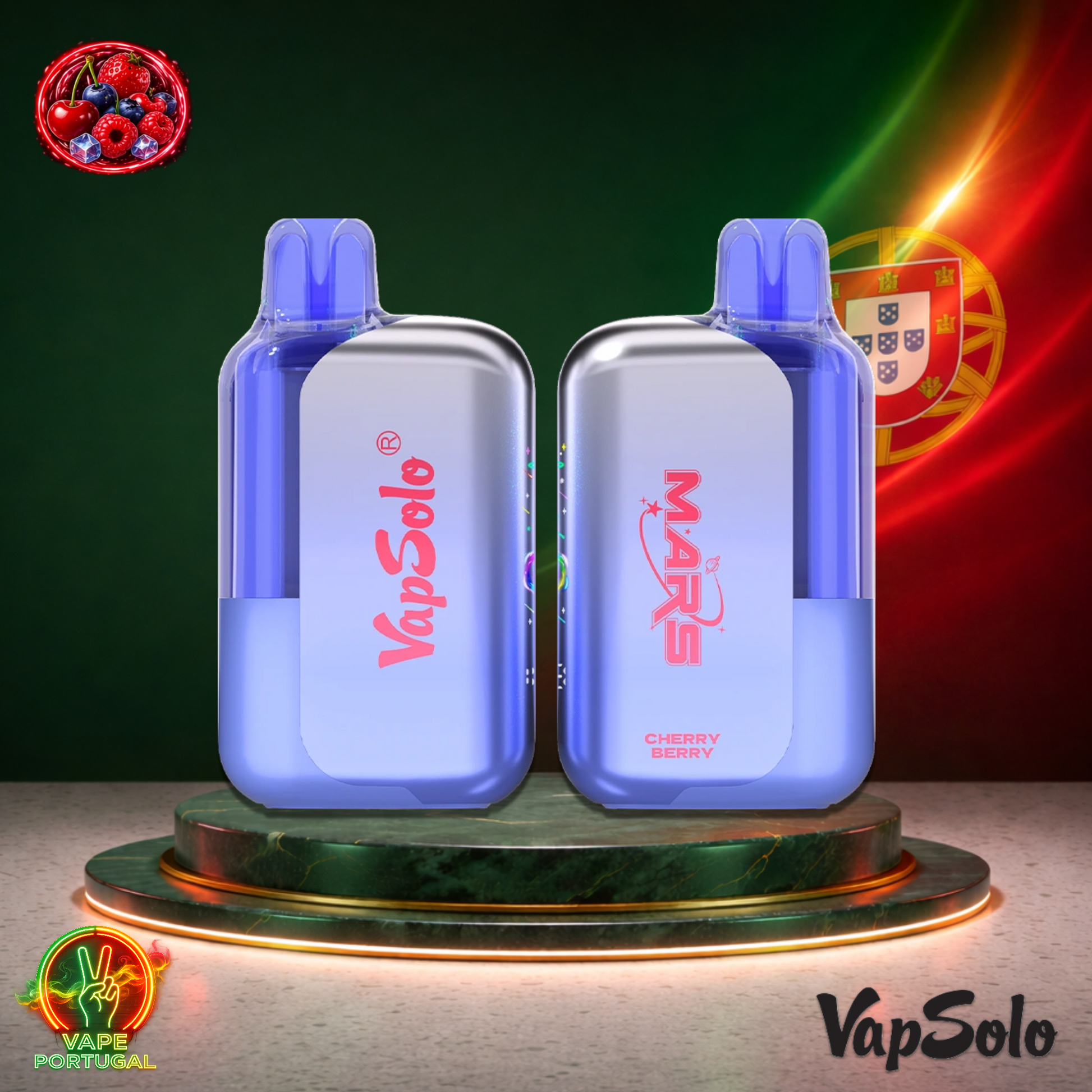 Vape descartável VapSolo Mars 50K sabor Cherry Berry com 50000 puffs 50K tragadas mais barato