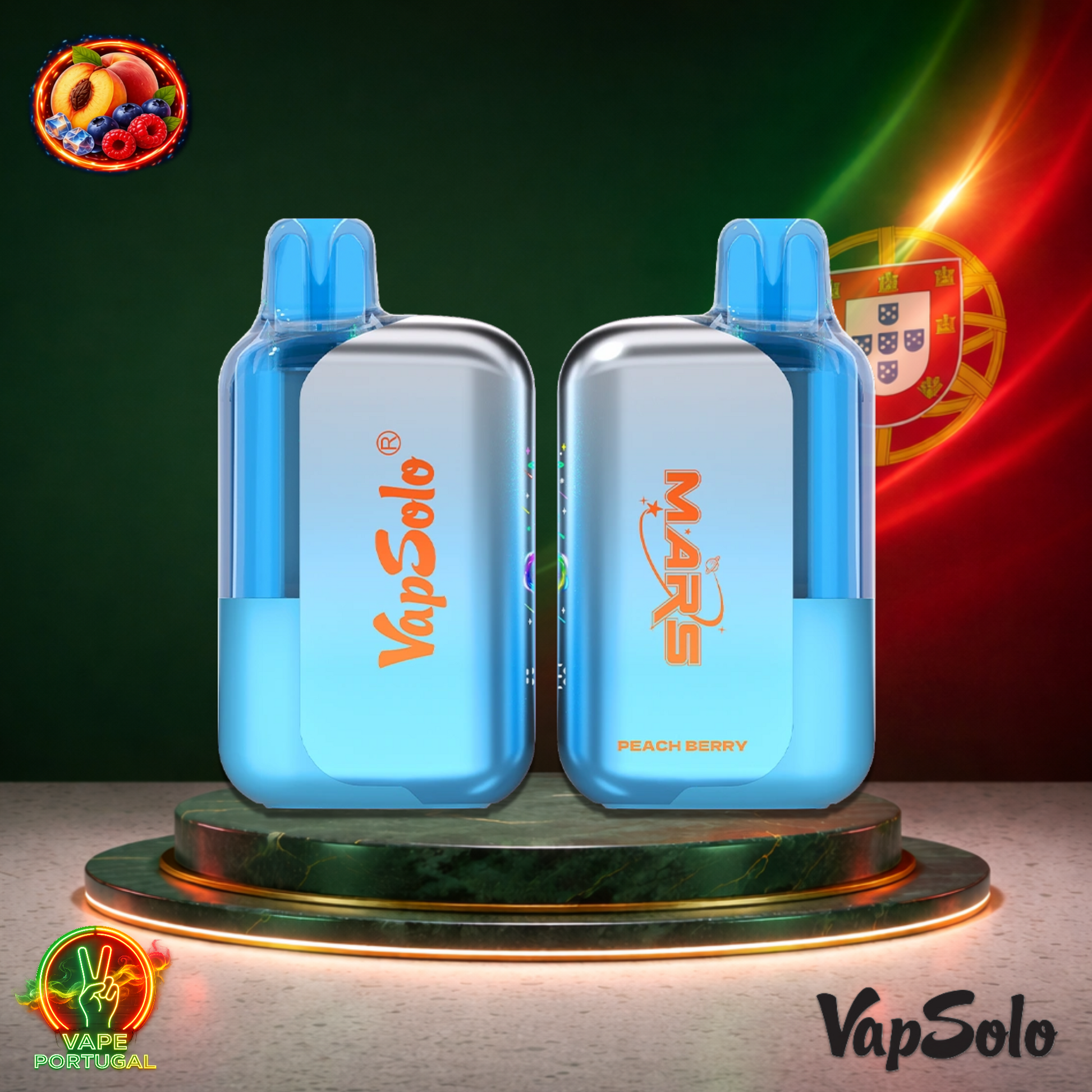 Vape descartável VapSolo Mars 50K sabor Peach Berry com 50000 puffs 50K tragadas mais barato
