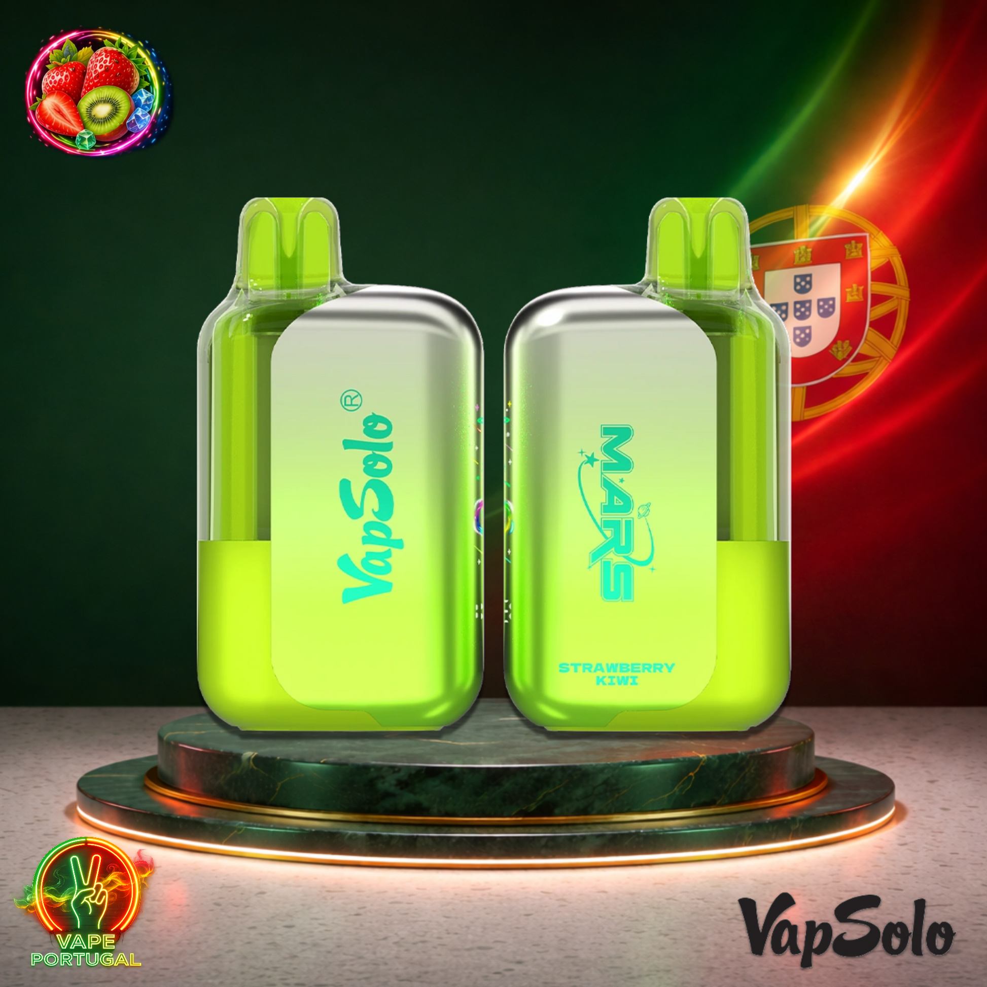 Vape descartável VapSolo Mars 50K sabor Strawberry Kiwi com 50000 puffs 50K tragadas mais barato