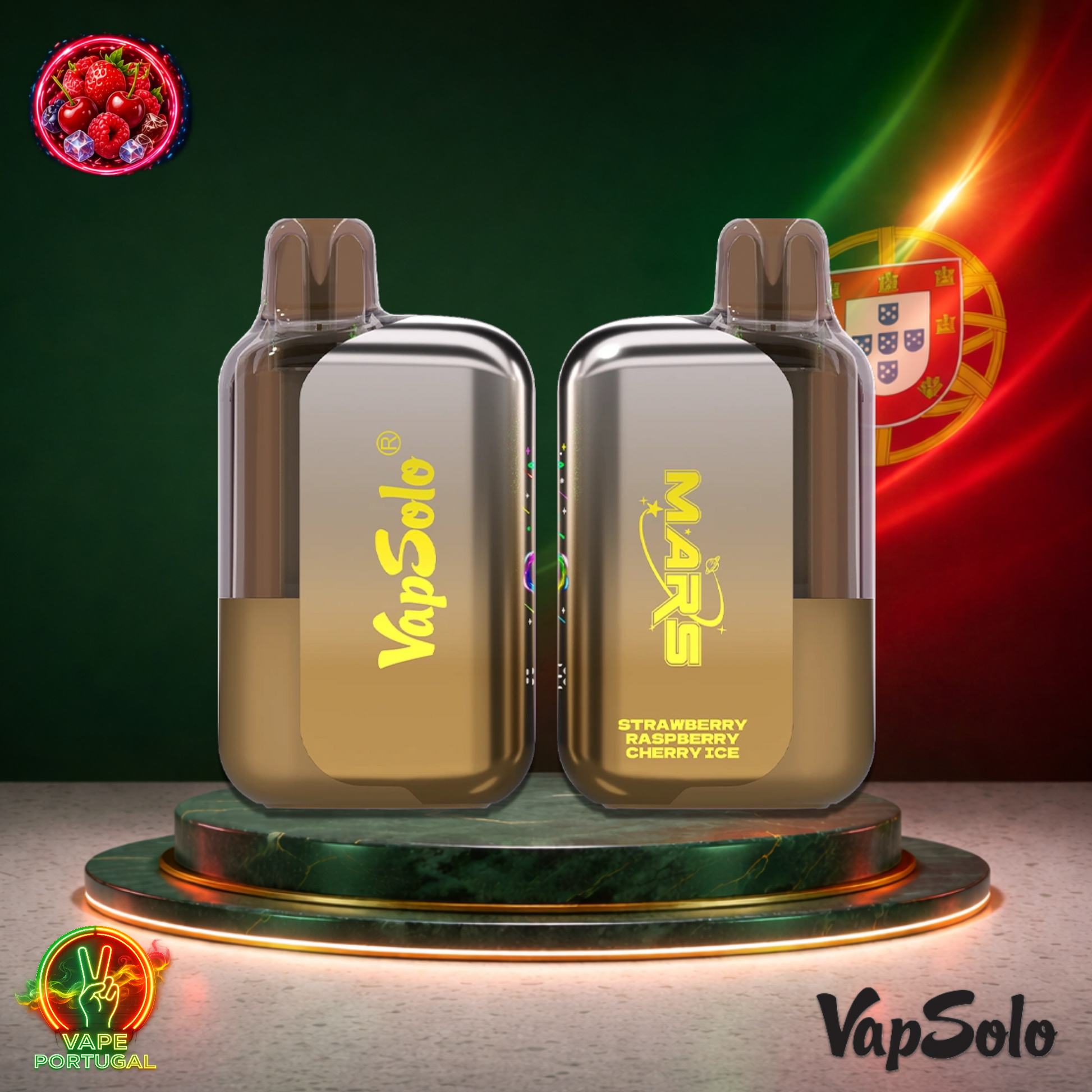 Vape descartável VapSolo Mars 50K sabor Strawberry Raspberry Cherry Ice com 50000 puffs 50K tragadas mais barato