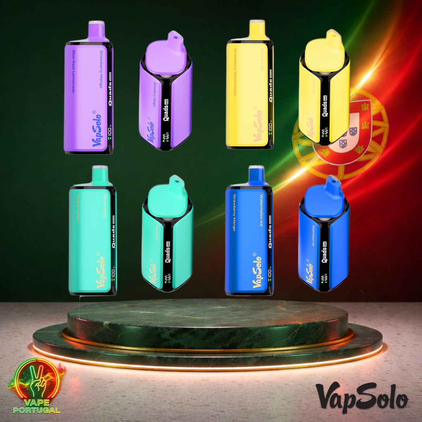 Vape descartável VapSolo Quads 80K sabor Vários Sabores 80000 puffs 80K tragadas mais barato