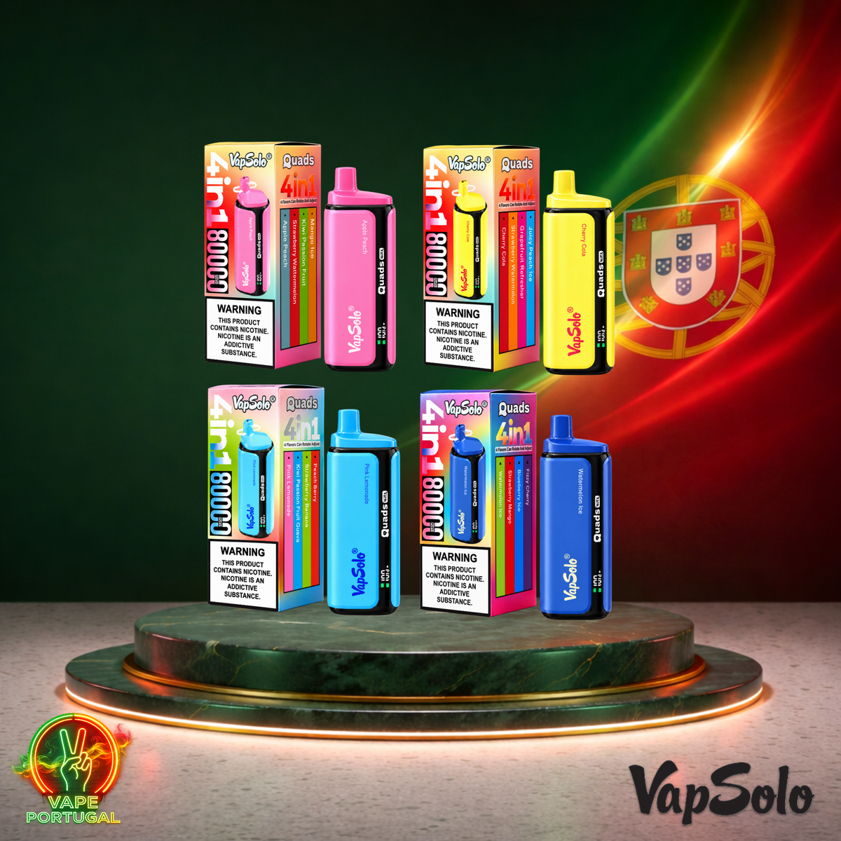 Vape descartável VapSolo Quads 80K Mix 1 80000 puffs comprar em Portugal