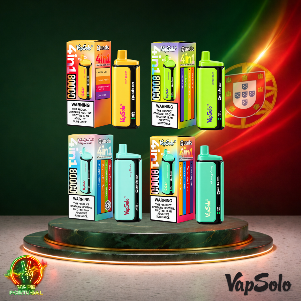 Vape descartável VapSolo Quads 80K Mix 2 80000 puffs comprar em Portugal
