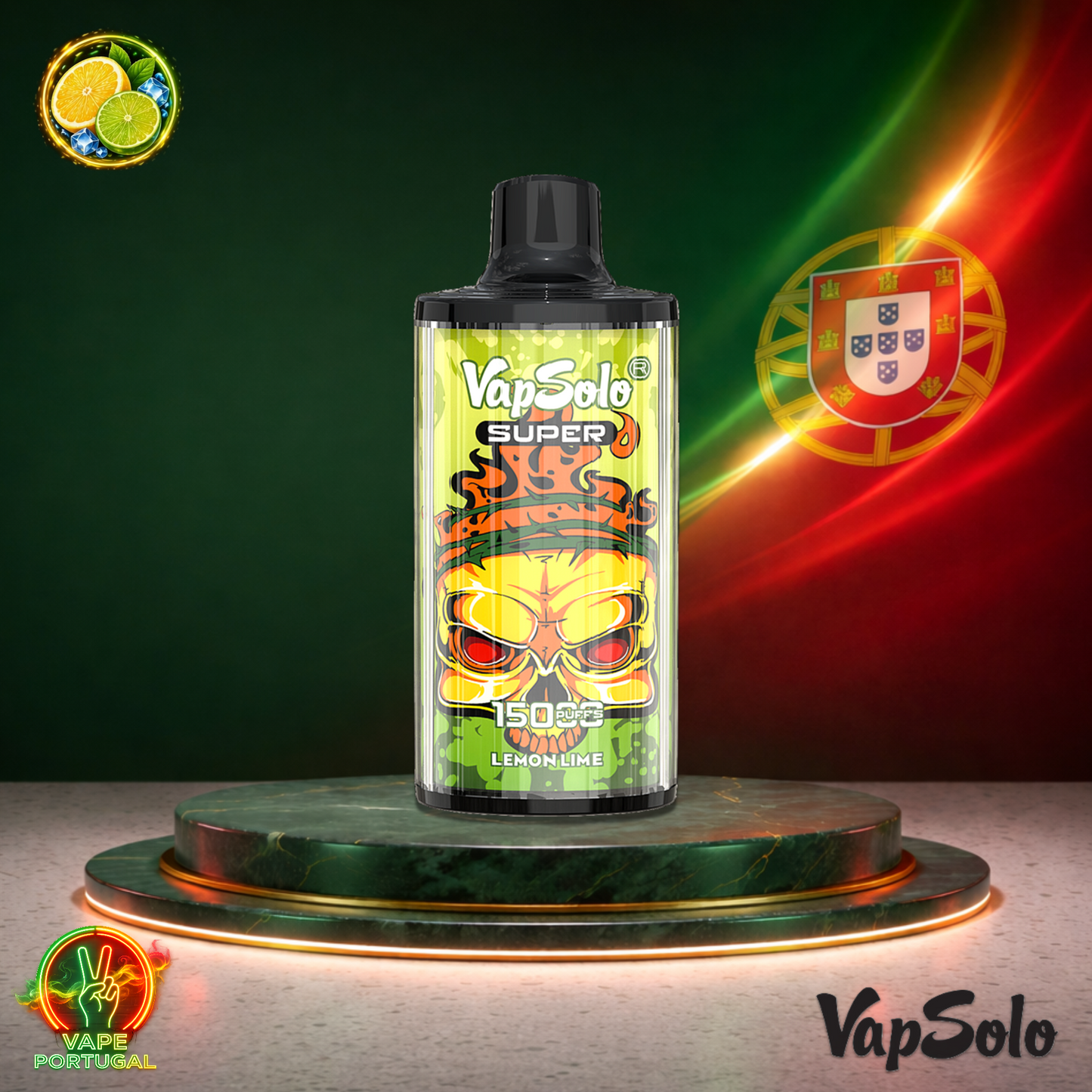Vape descartável VapSolo Super 15K sabor Lemon Lime 15000 puffs 15K tragadas mais barato