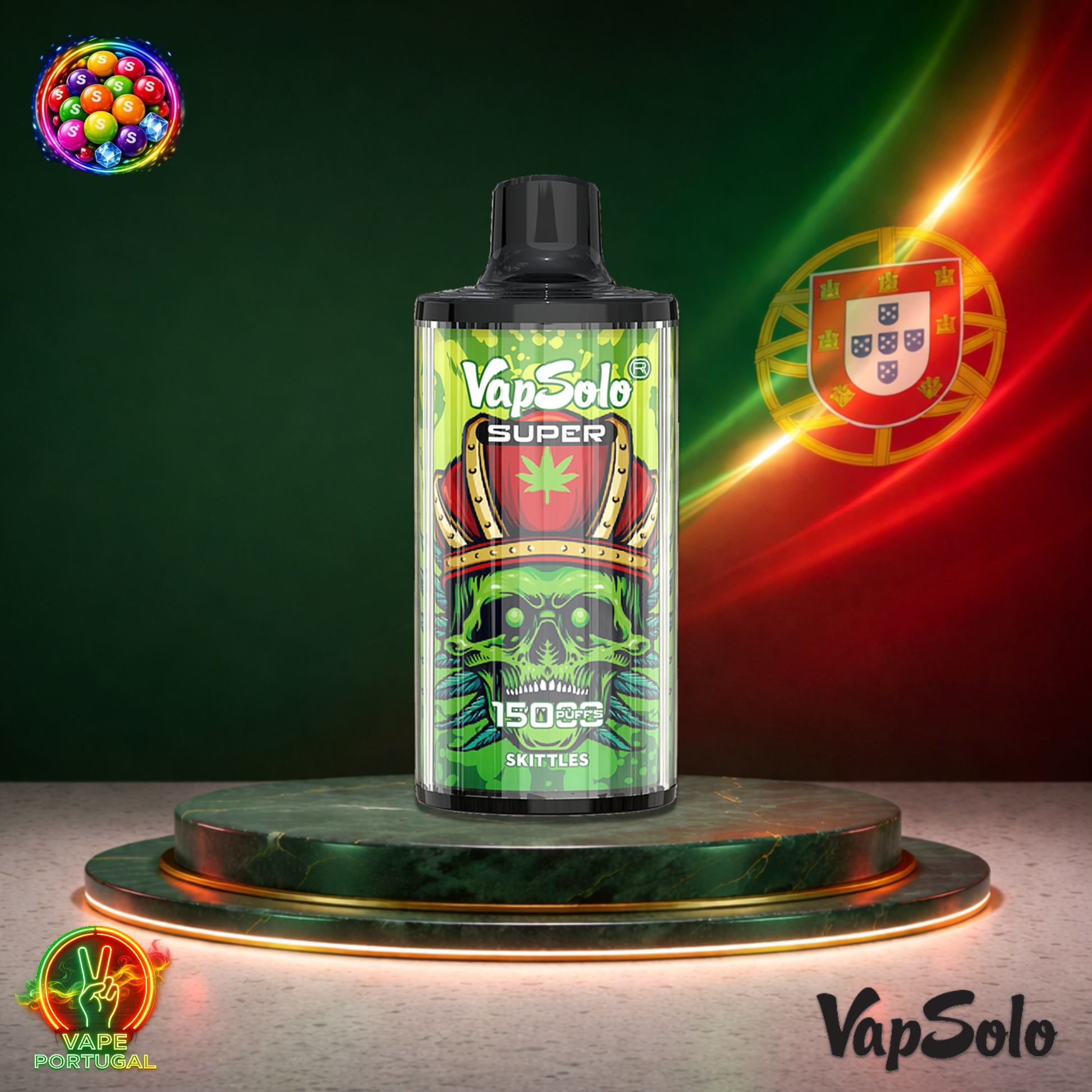Vape descartável VapSolo Super 15K sabor Skittles 15000 puffs 15K tragadas mais barato