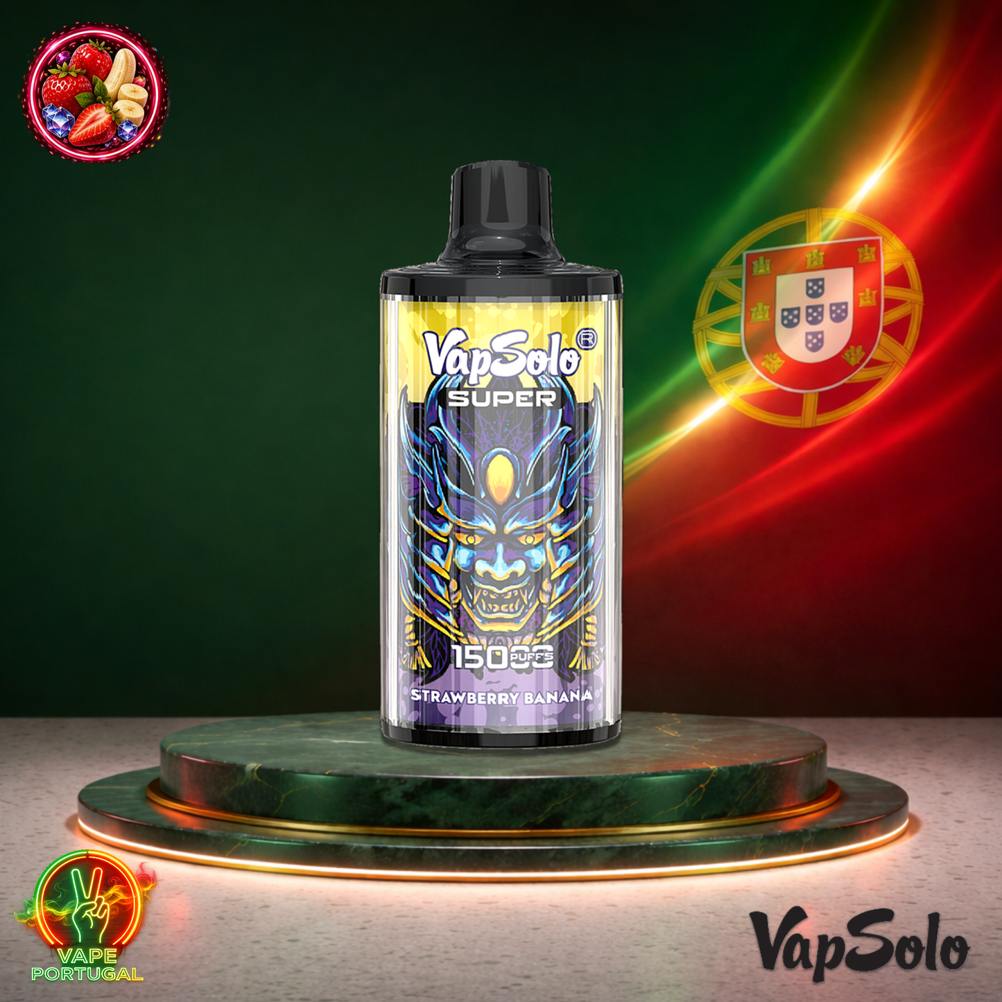 Vape descartável VapSolo Super 15K sabor Strawberry Banana 15000 puffs 15K tragadas mais barato