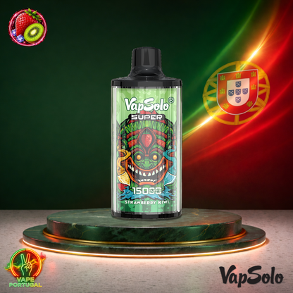 Vape descartável VapSolo Super 15K sabor Strawberry Kiwi 15000 puffs 15K tragadas mais barato