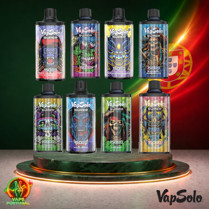 Vape descartável VapSolo Super 15K vários sabores 15000 puffs 15K tragadas caixa fechada mais barato