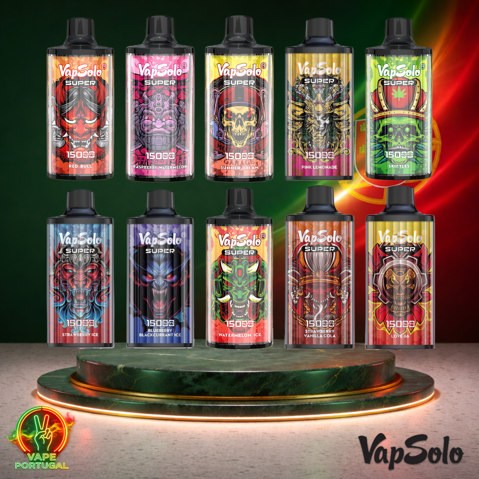 Vape descartável VapSolo Super 15K vários sabores 15000 puffs 15K tragadas fluxo de ar lateral mais barato