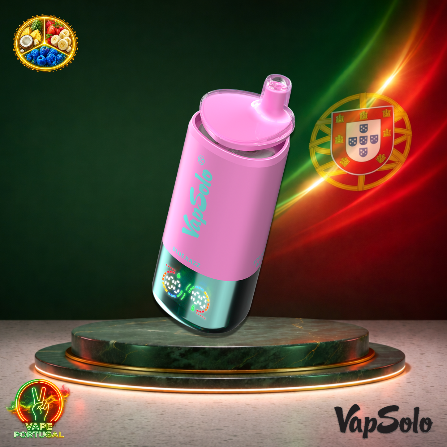 Vape descartável VapSolo Triple 30K sabores Pineapple Coconut, Strawberry Banana e Blue Razz com 30000 puffs 30K tragadas mais barato