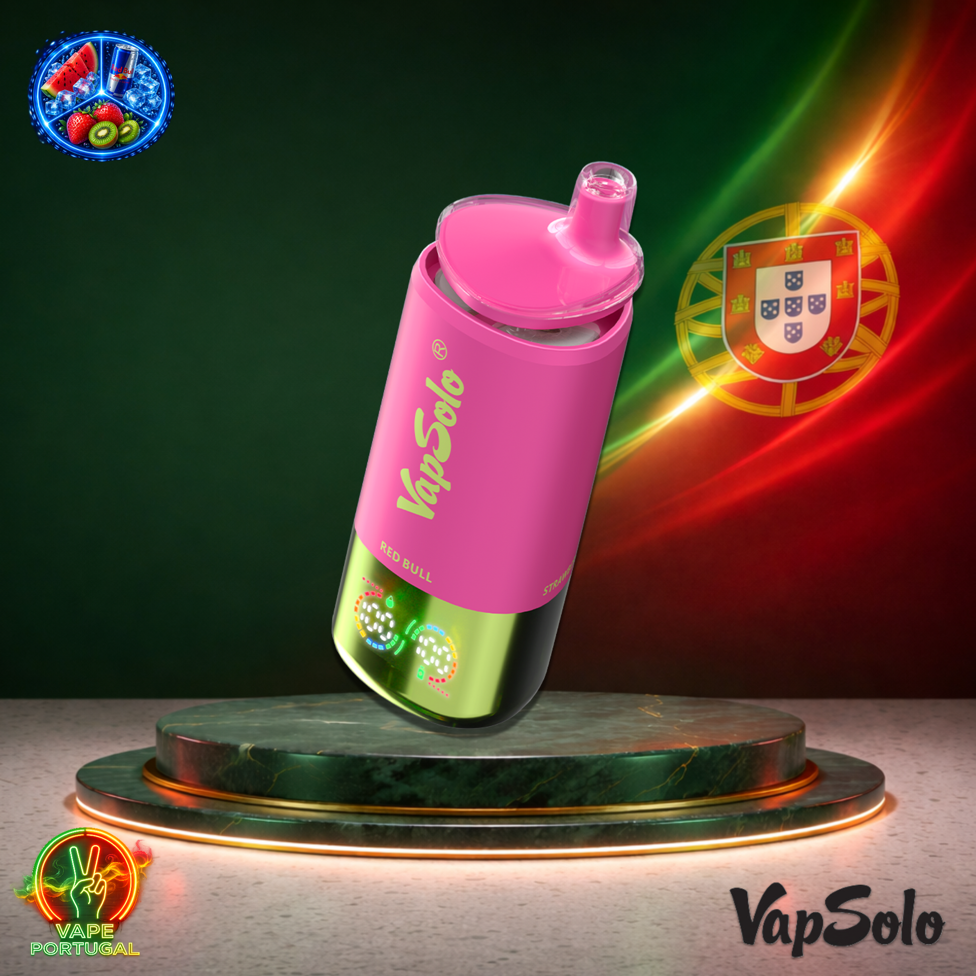 Vape descartável VapSolo Triple 30K sabores Watermelon Ice, Red Bull e Strawberry Kiwi com 30000 puffs 30K tragadas mais barato