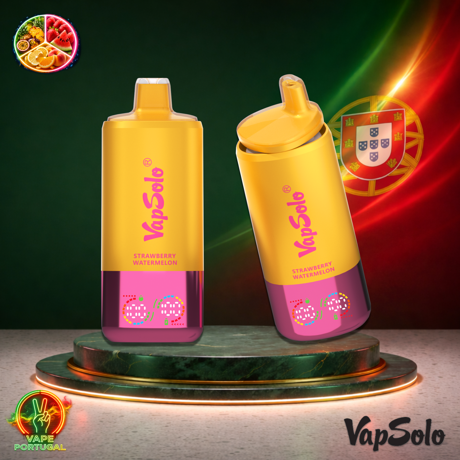 Vape descartável VapSolo Triple Pro 60K sabor Tropical Fruit Strawberry Watermelon Lemon Peach 60000 puffs 60K tragadas mais barato