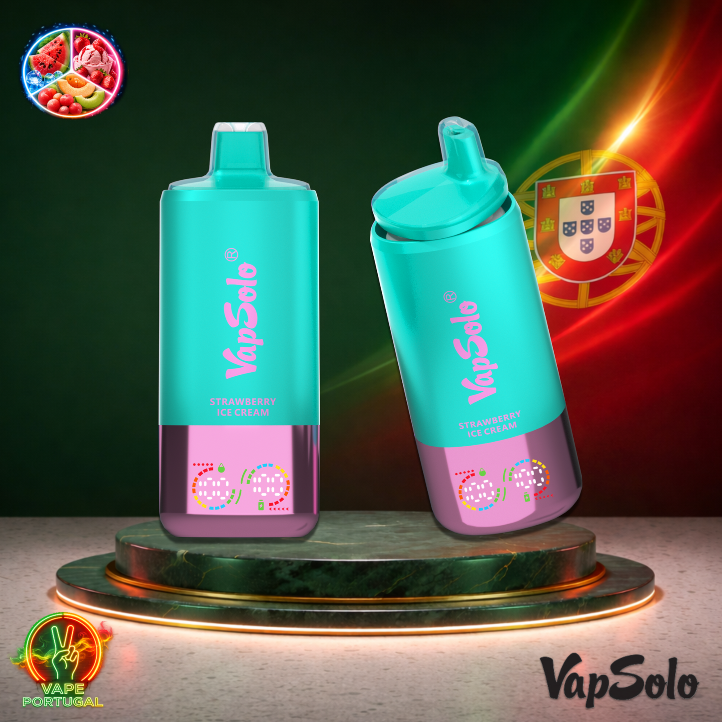 Vape descartável VapSolo Triple Pro 60K sabor Watermelon Ice Strawberry Icecream Triple Melon 60000 puffs 60K tragadas mais barato