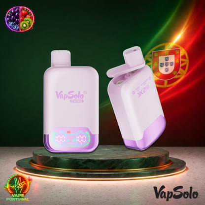 Vape descartável VapSolo Twins 20K sabor Grape Ice & Strawberry Kiwi com 20000 puffs 20K tragadas mais barato