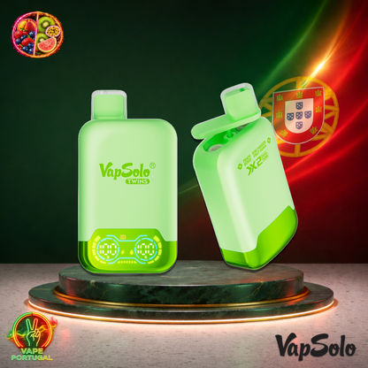 Vape descartável VapSolo Twins 20K sabor Peach Berry & Kiwi Passion Fruit Guava com 20000 puffs 20K tragadas mais barato