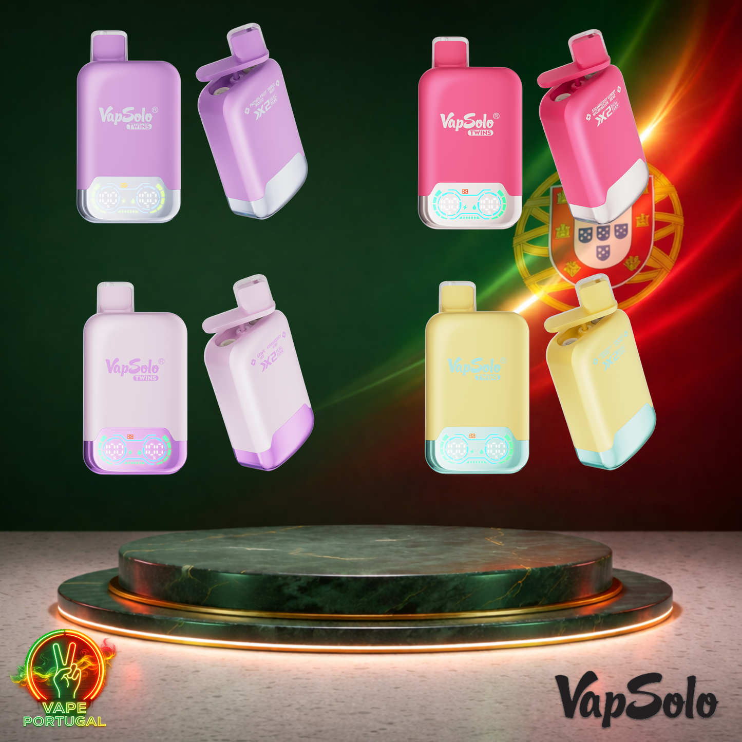 Vape descartável VapSolo Twins 20K sabor Vários Sabores 20000 puffs 20K tragadas mais barato