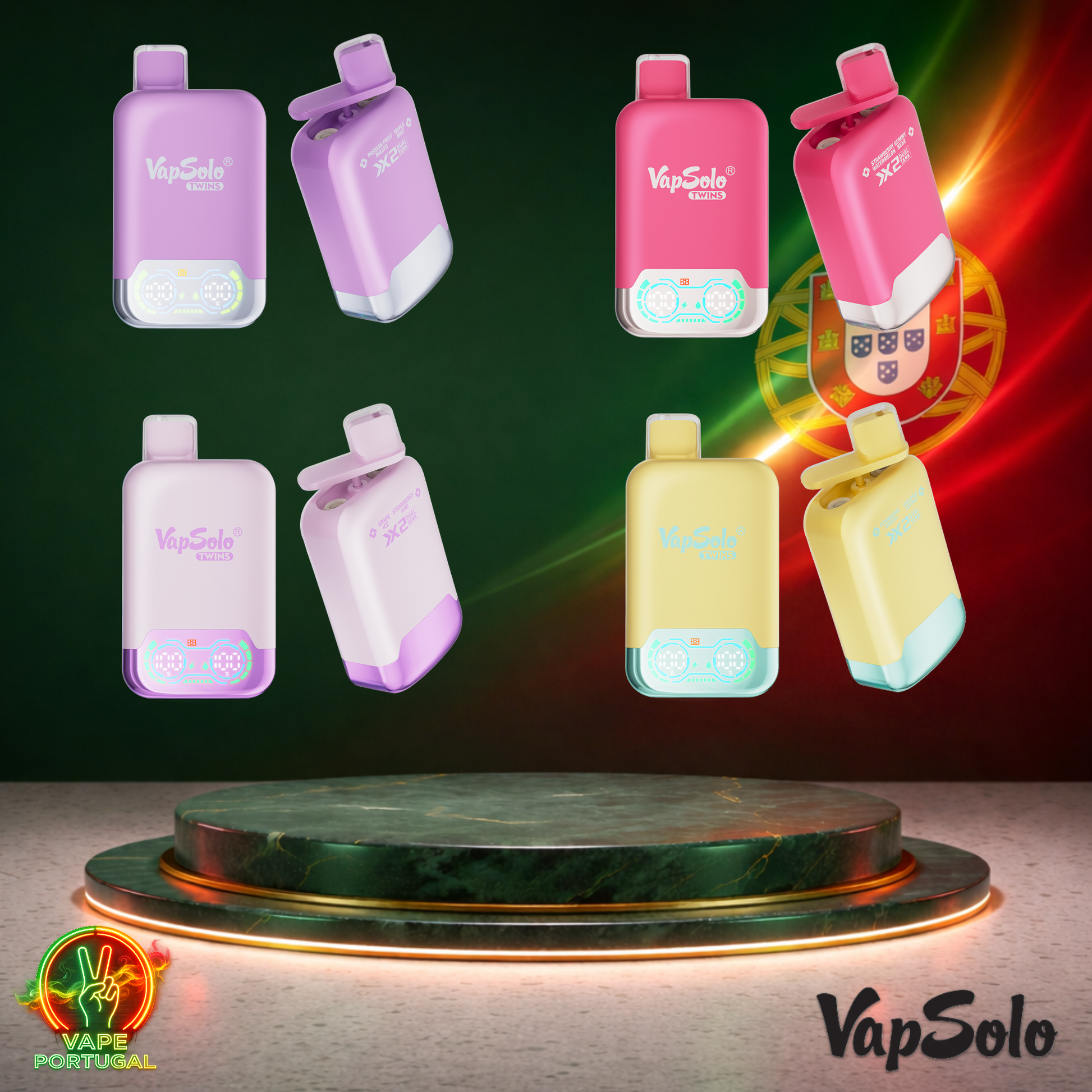 Vape descartável VapSolo Twins 20K sabor Vários Sabores 20000 puffs 20K tragadas mais barato