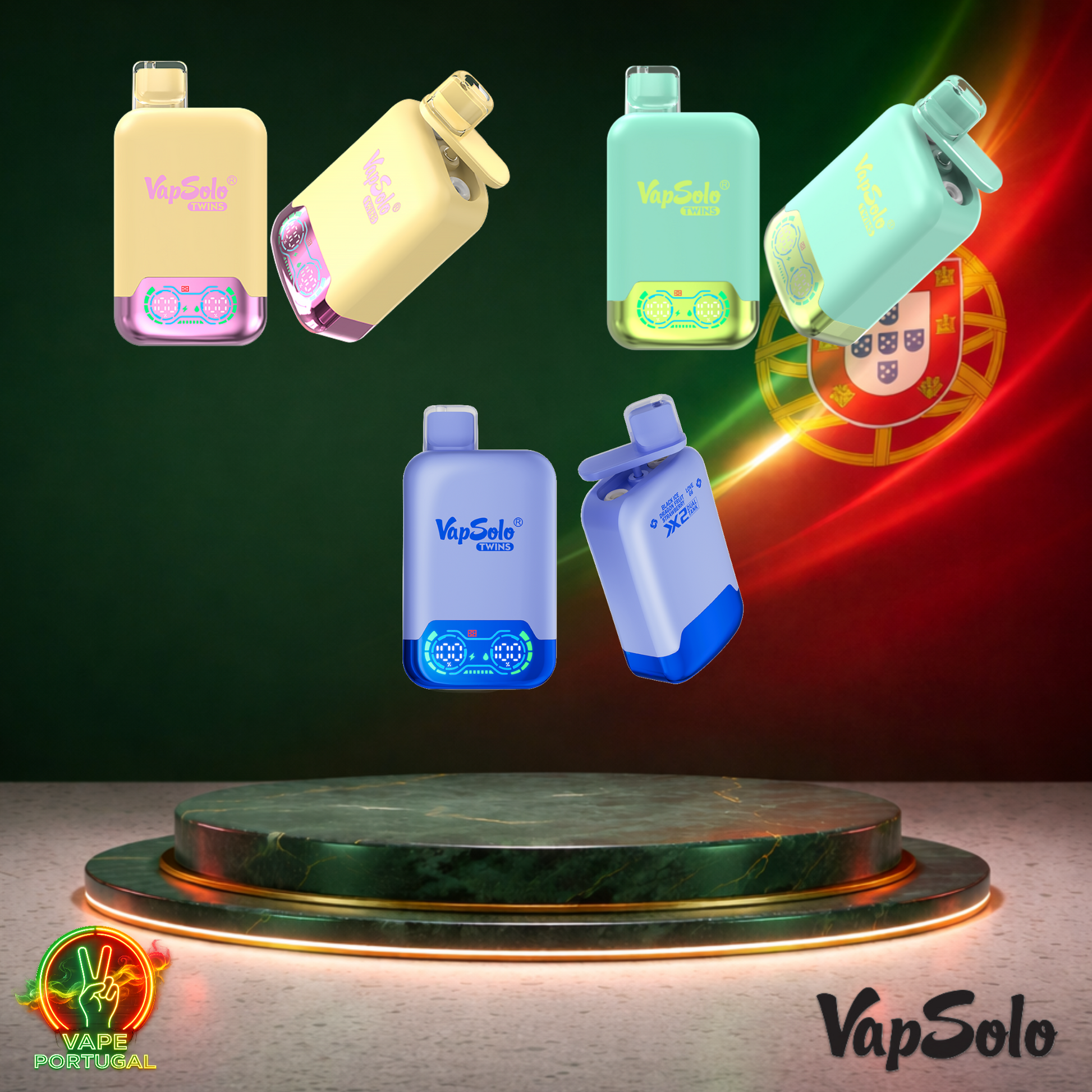 Vape descartável VapSolo Twins 20K sabor Vários Sabores 20000 puffs 20K tragadas mais barato