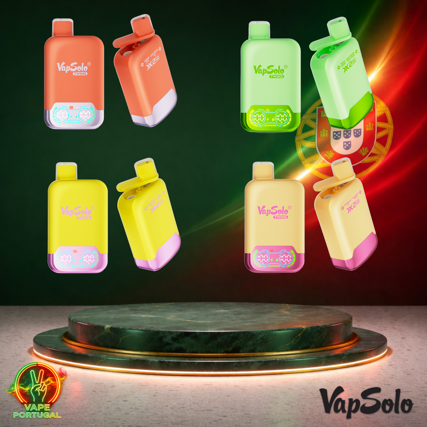 Vape descartável VapSolo Twins 20K sabor Vários Sabores 20000 puffs 20K tragadas mais barato