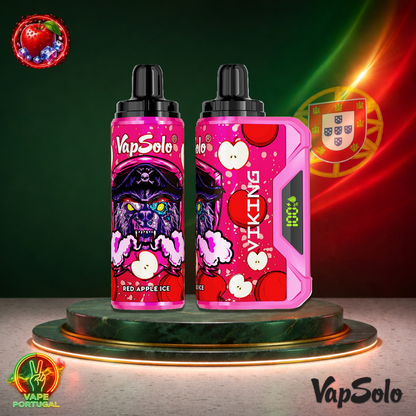 Vape descartável VapSolo Viking 12K sabor Red Apple Ice com 12000 puffs 12K tragadas mais barato
