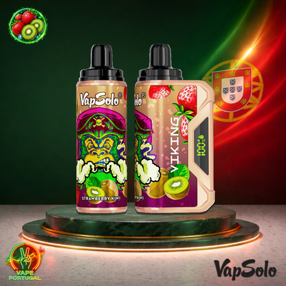 Vape descartável VapSolo Viking 12K sabor Strawberry Kiwi com 12000 puffs 12K tragadas mais barato