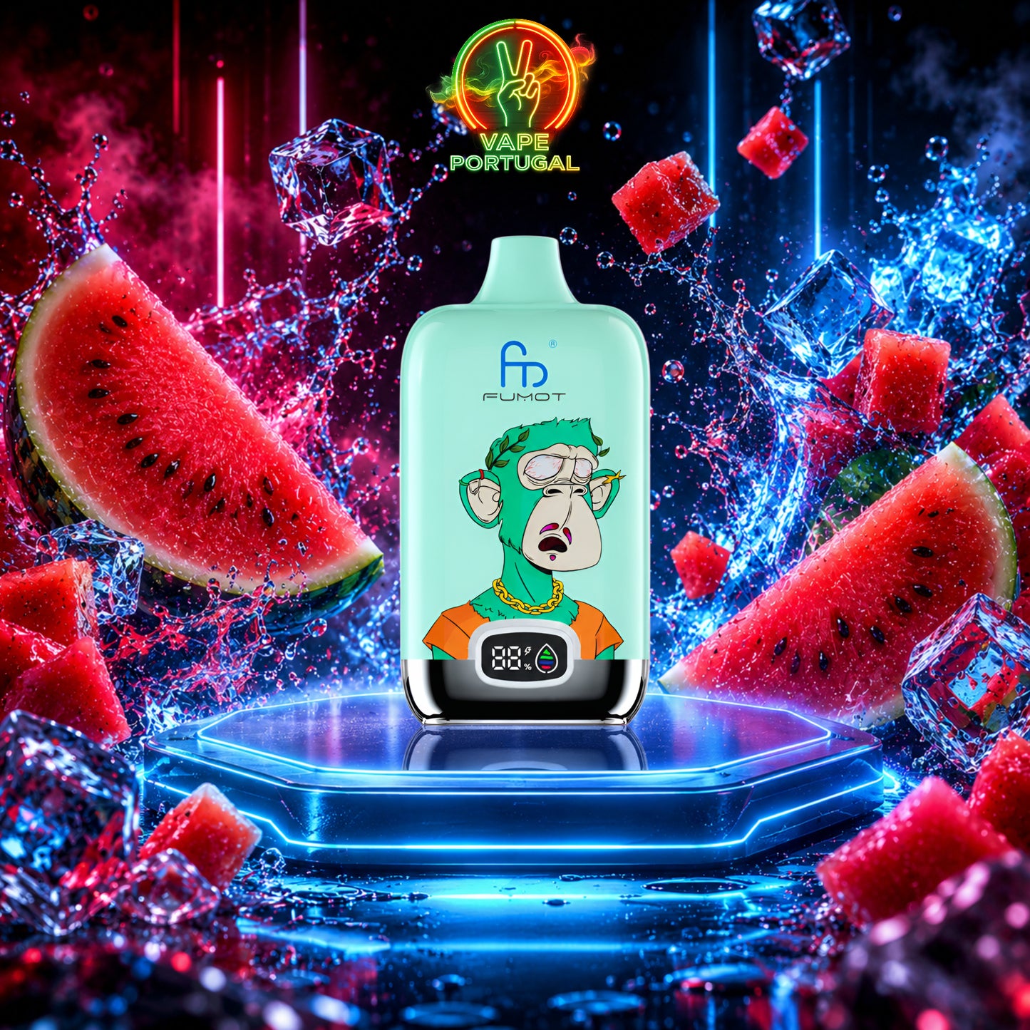 Vape Descartável Watermelon Ice – Fumot Digital Box 12K