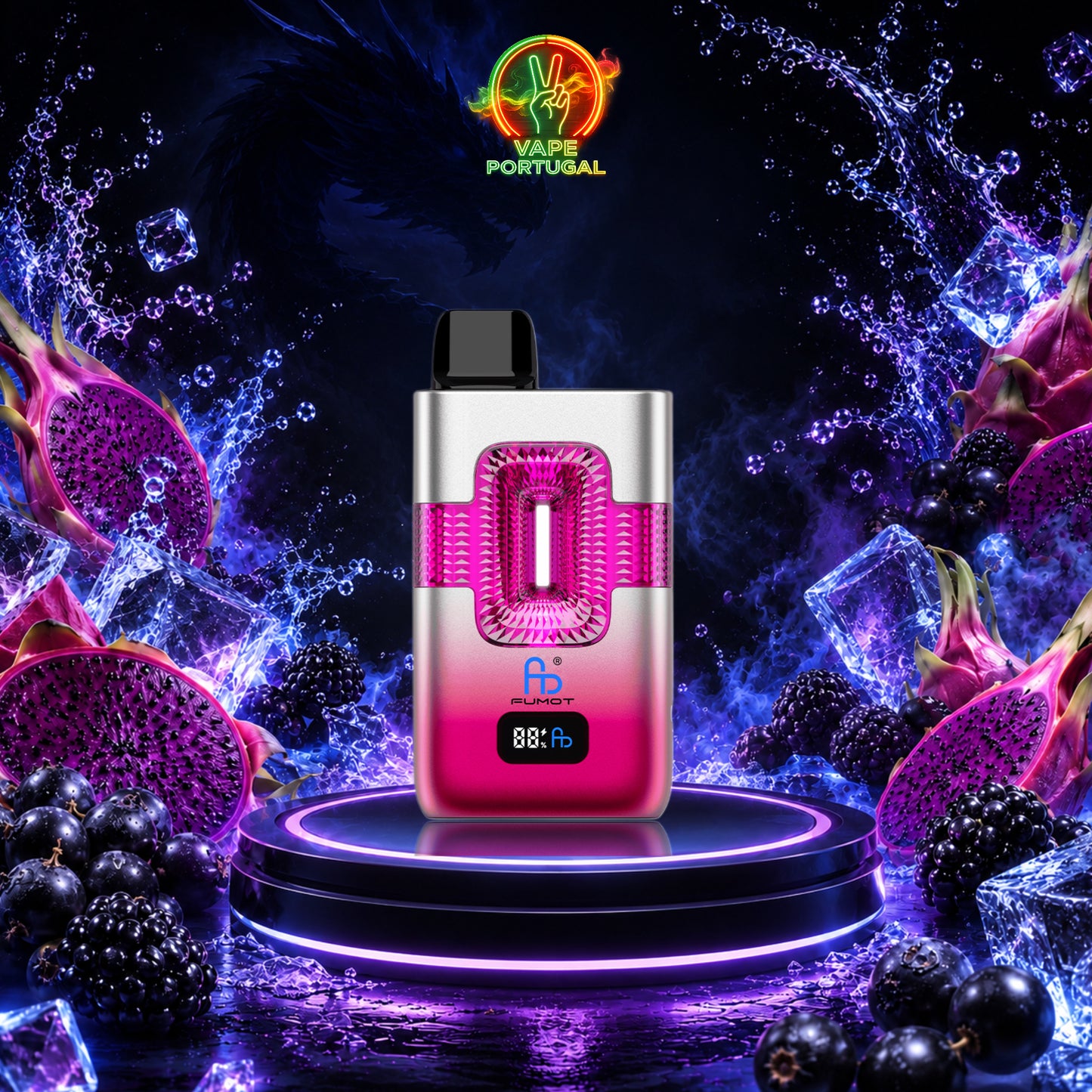 Vape Descartável Black Dragon Ice – Fumot ECO 2em1 50K