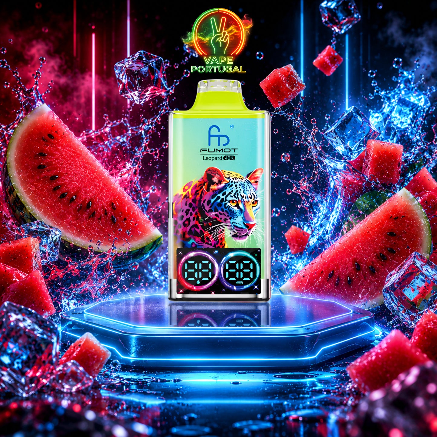 Vape Descartável Watermelon Ice – Fumot Leopard 40K