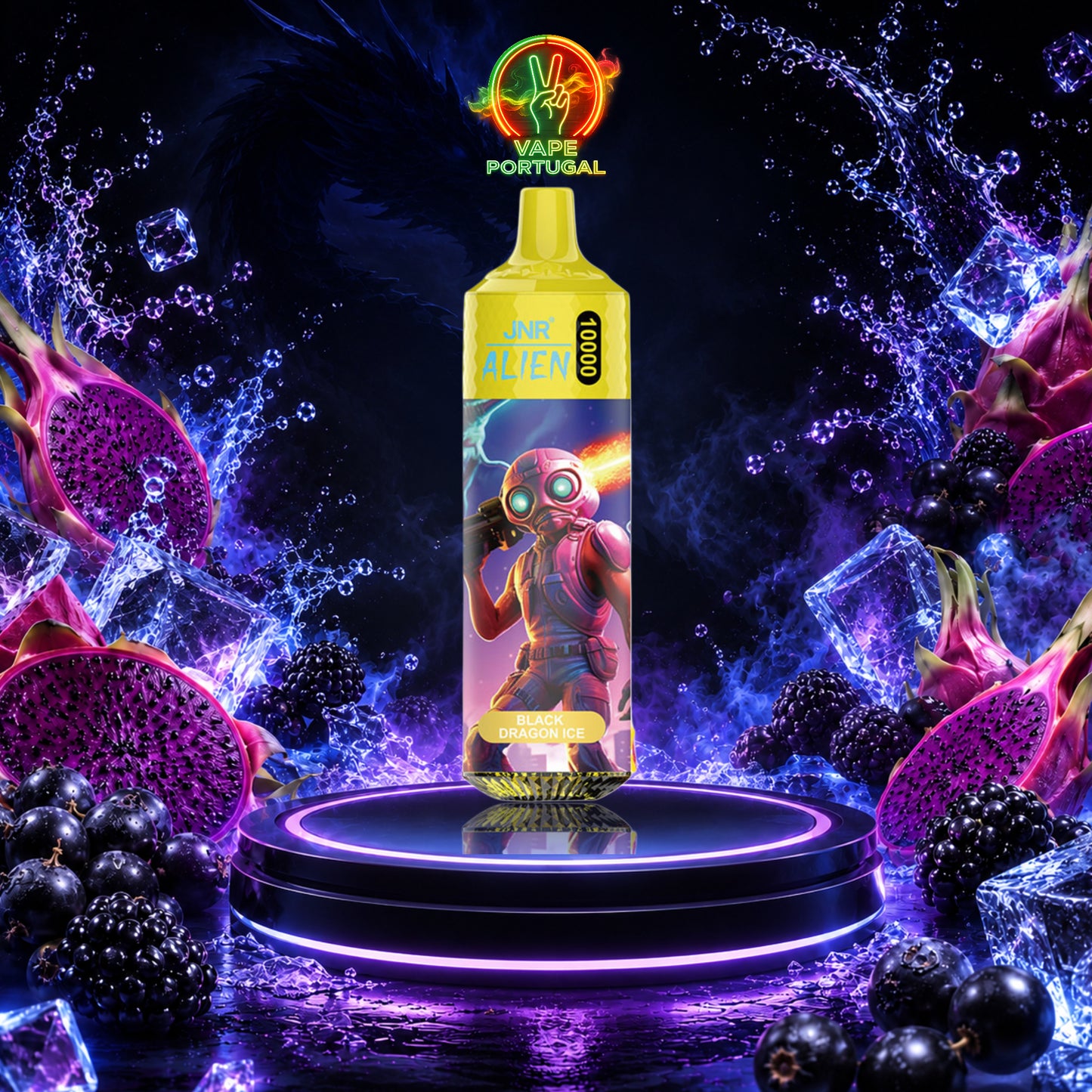 Vape Descartável Black Dragon Ice – JNR Alien 10K