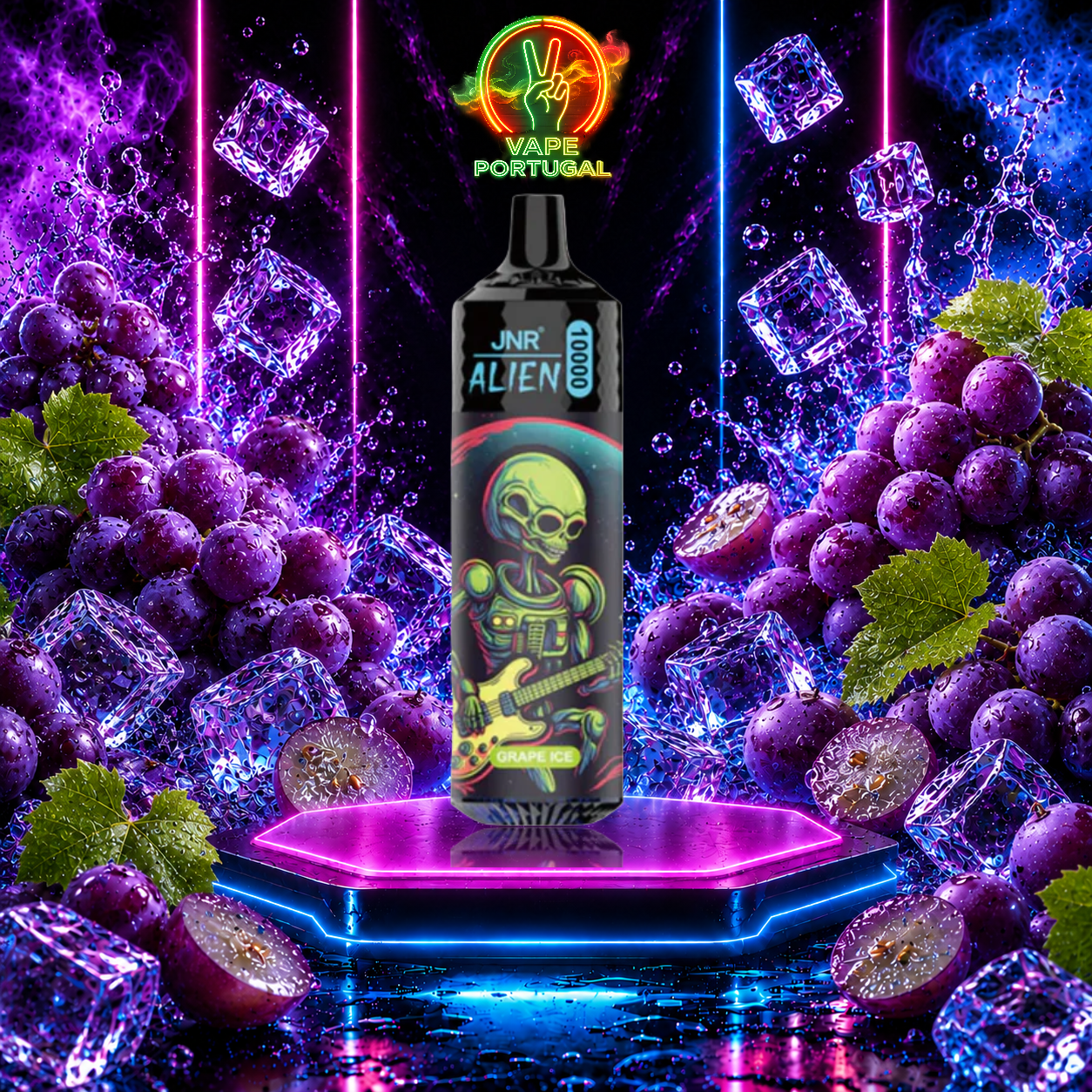 Vape Descartável JNR Alien 10K Grape Ice 10000 puffs comprar em Portugal