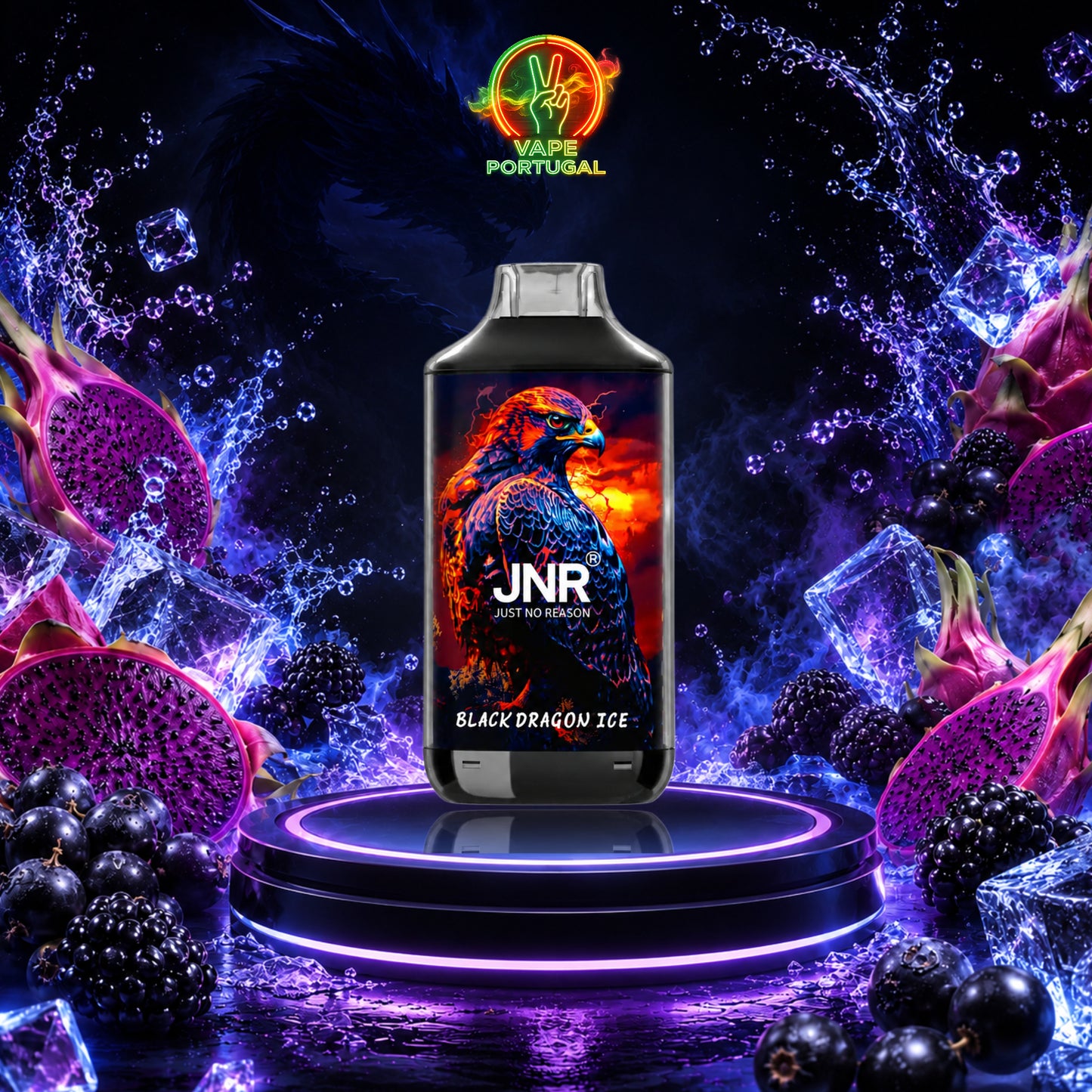 Vape Descartável Black Dragon Ice – JNR Falcon 16K