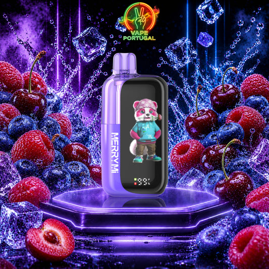 Vape Descartável MerryMi Panda X 40K Blueberry Raspberry Cherry 40000 puffs comprar em Portugal
