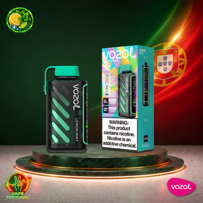 Vape descartável Vozol Gear Power 20K sabor Lemon Mint 20000 puffs 20K tragadas oficial Portugal mais barato