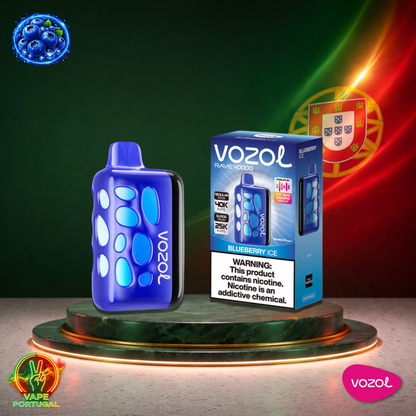 Vape descartável Vozol Rave 40K sabor Blueberry Ice 40000 puffs 40K tragadas oficial Portugal mais barato