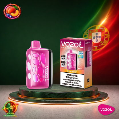 Vape descartável Vozol Rave 40K sabor Peach Ice 40000 puffs 40K tragadas oficial Portugal mais barato