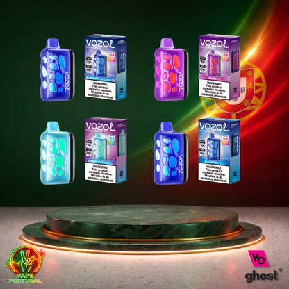 Vape descartável Vozol Rave 40K vários sabores disponíveis 40000 puffs 40K tragadas vista lateral oficial Portugal mais barato