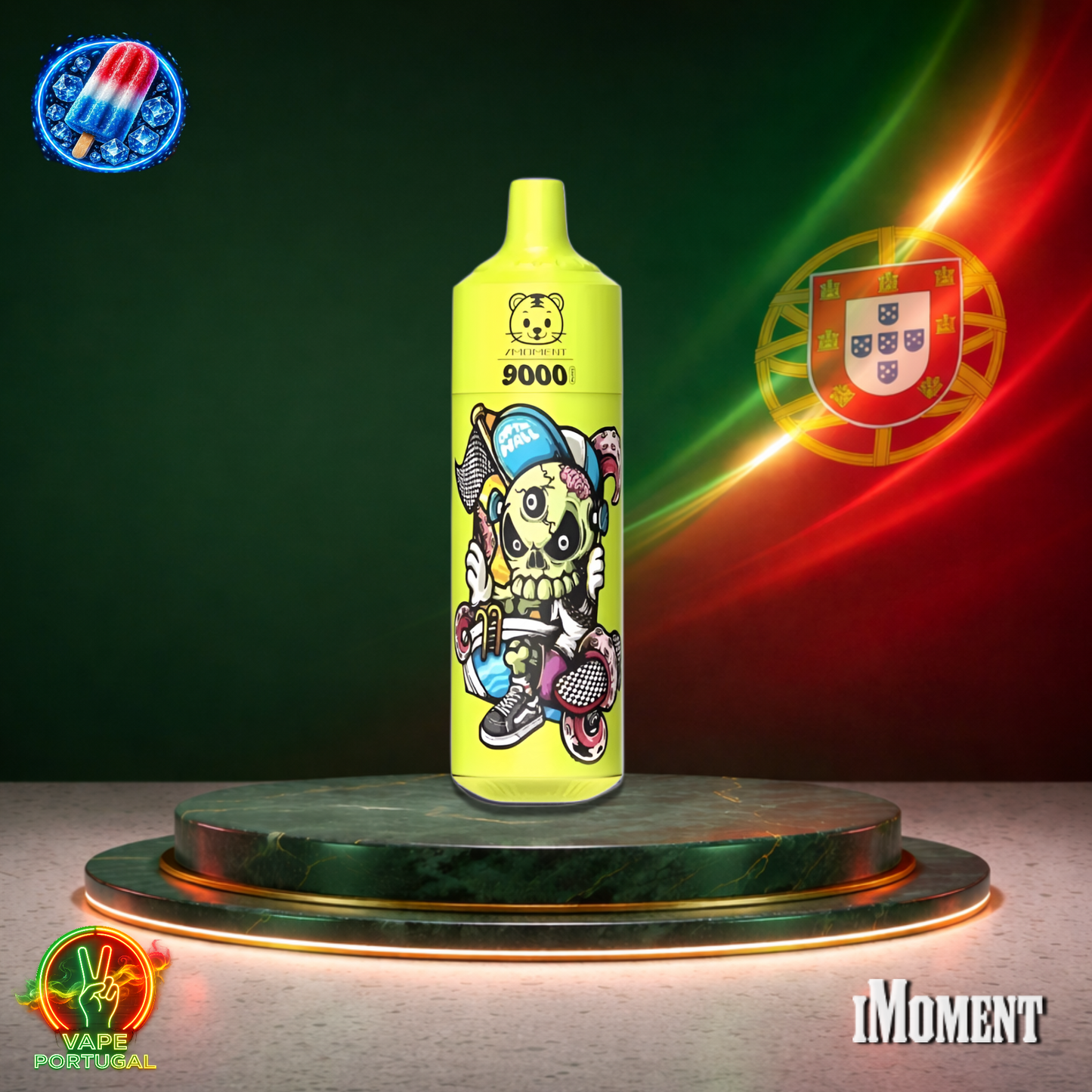 Vape descartável iMoment 9K sabor Ice Pop 9000 puffs 9K tragadas oficial Portugal mais barato