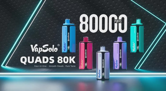 Vape descartável VapSolo Quads 80K em vídeo com 80000 puffs 80K tragadas mais barato